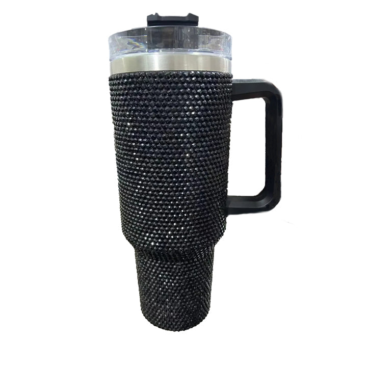 Rhinestone Tumbler Cup with Straw – Glitter Travel Mug