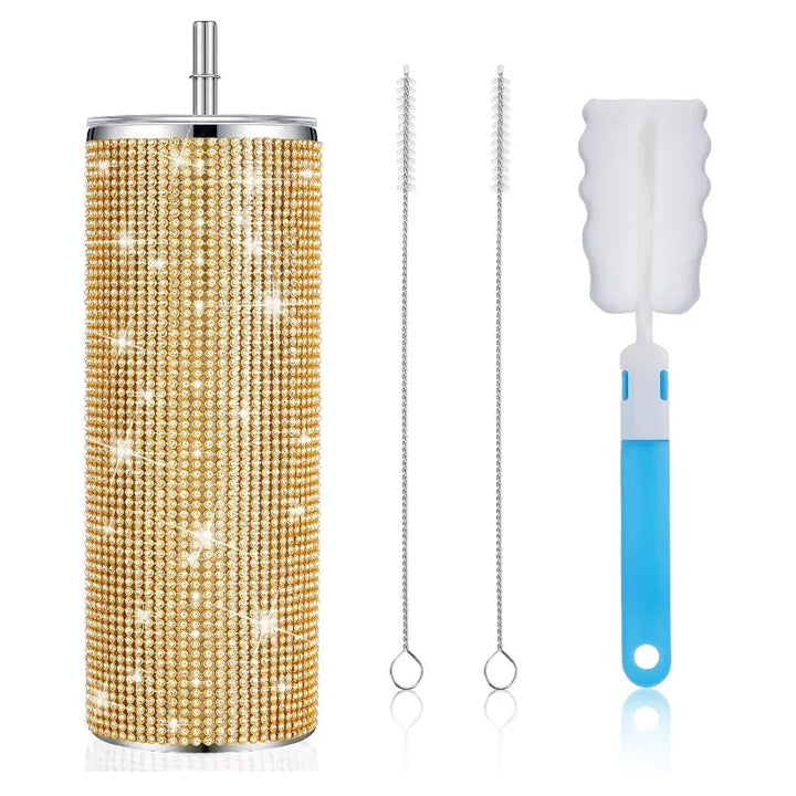 Tessco Bling Rhinestone Tumbler with Straw