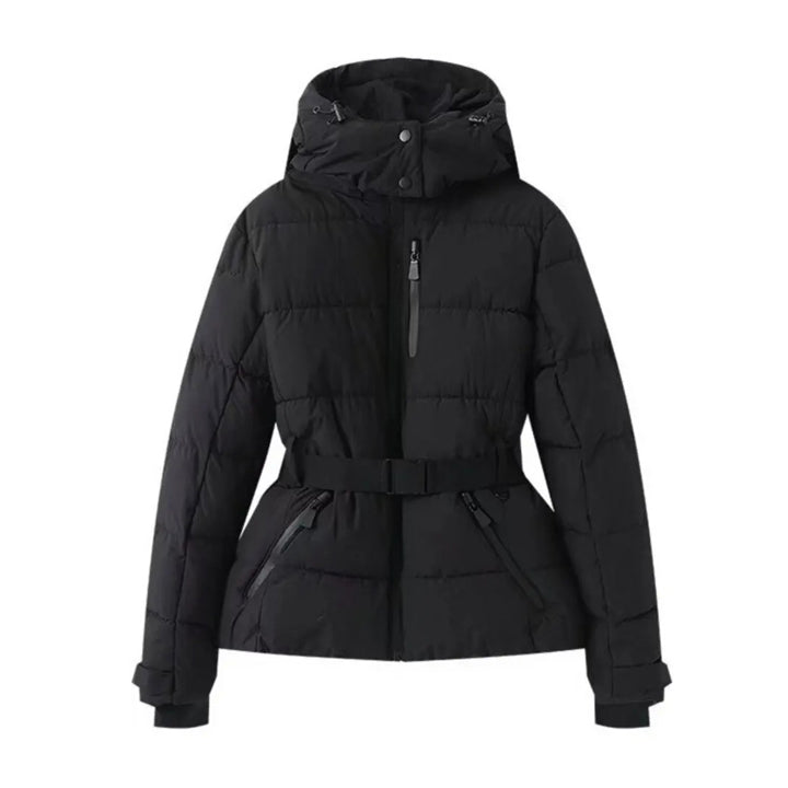 Women’s Winter Hooded Down Jacket with Belt