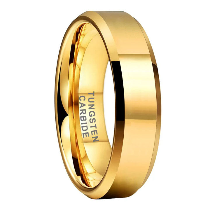6mm/8mm Classic Gold Tungsten Carbide Ring
