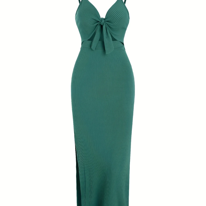 America knit simple sleeveless suspender dress