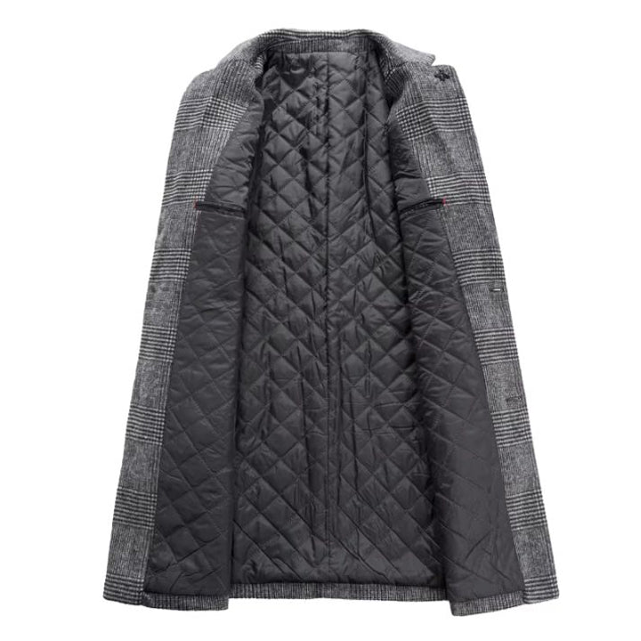 Men's Winter Plaid Wool Coat
