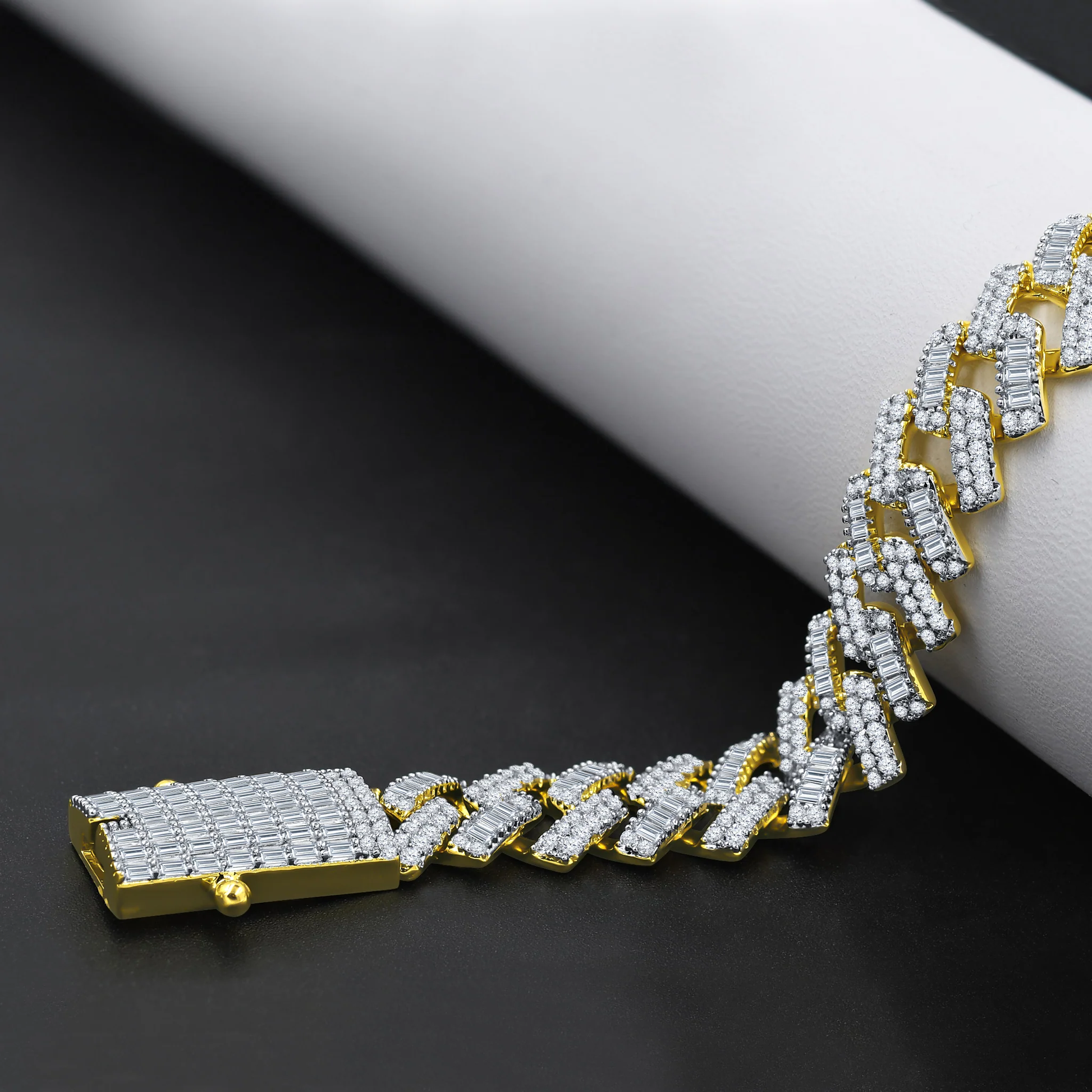 Bling Boss - 12MM Brass CZ Miami-Cuban Hip Hop Gold Chain Unlocked | RhinestoneBeltstore.com