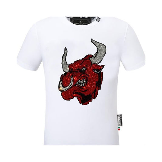 Men's Streetwear Short Sleeve Bull Rhinestone T-Shirt
