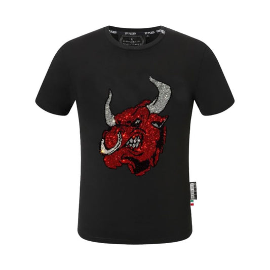 Men's Streetwear Short Sleeve Bull Rhinestone T-Shirt