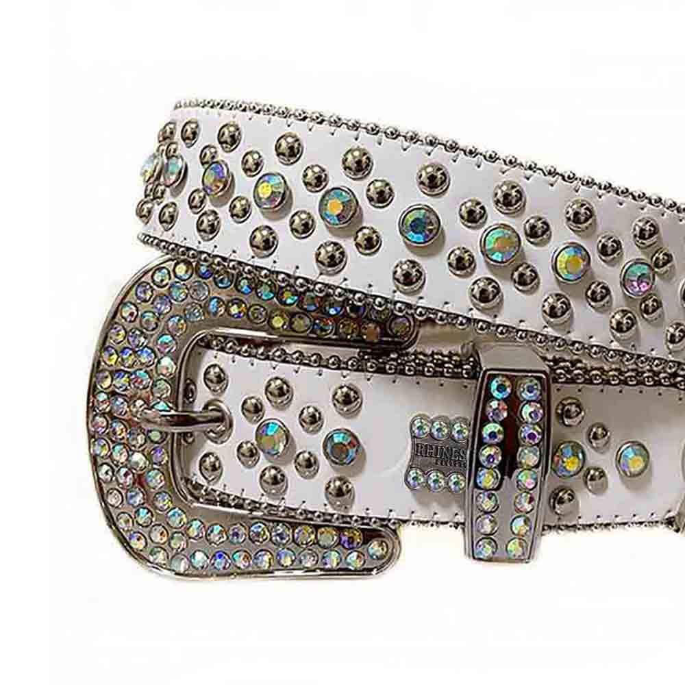 White Strap With Multi Bling Stones BB Belt