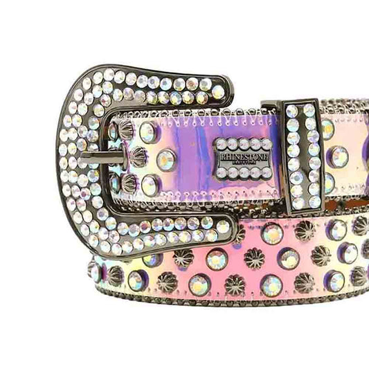 Rainbow Strap With Multi Studded Rhinestone Belt