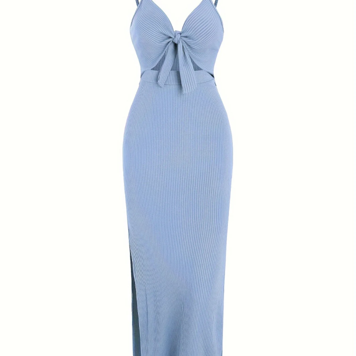 America knit simple sleeveless suspender dress