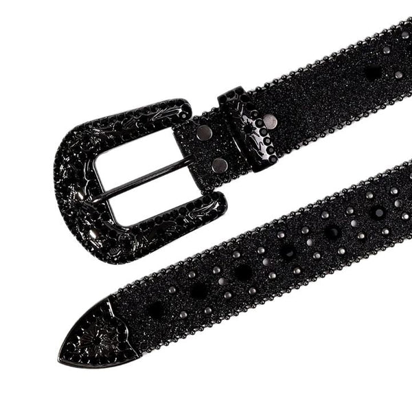 Black Cross Stones With Black Studded Rhinestone Belts