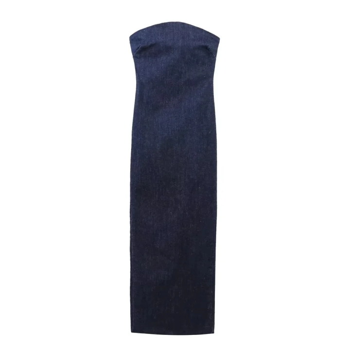 Women Summer Denim Female Long Dress