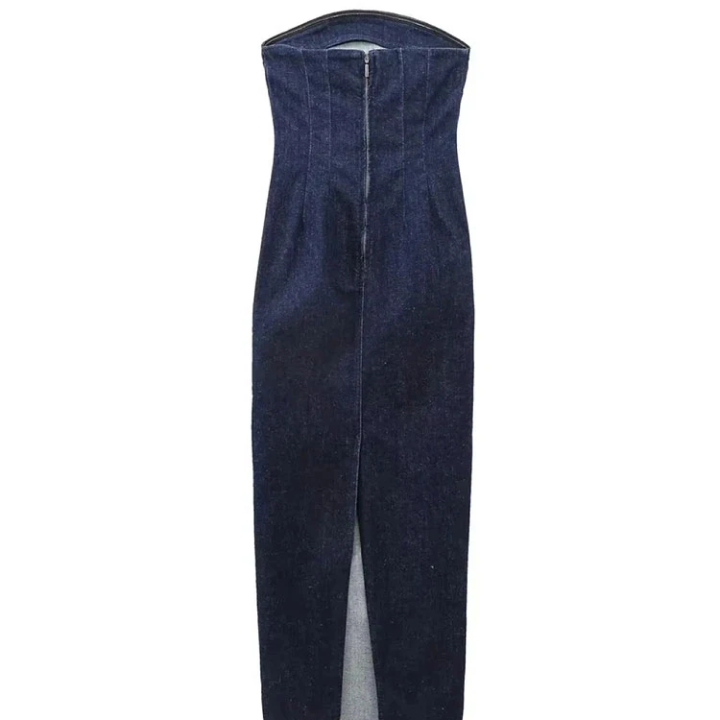 Women Summer Denim Female Long Dress