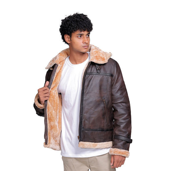 Delaney B3 Brown Leather Bomber Jacket