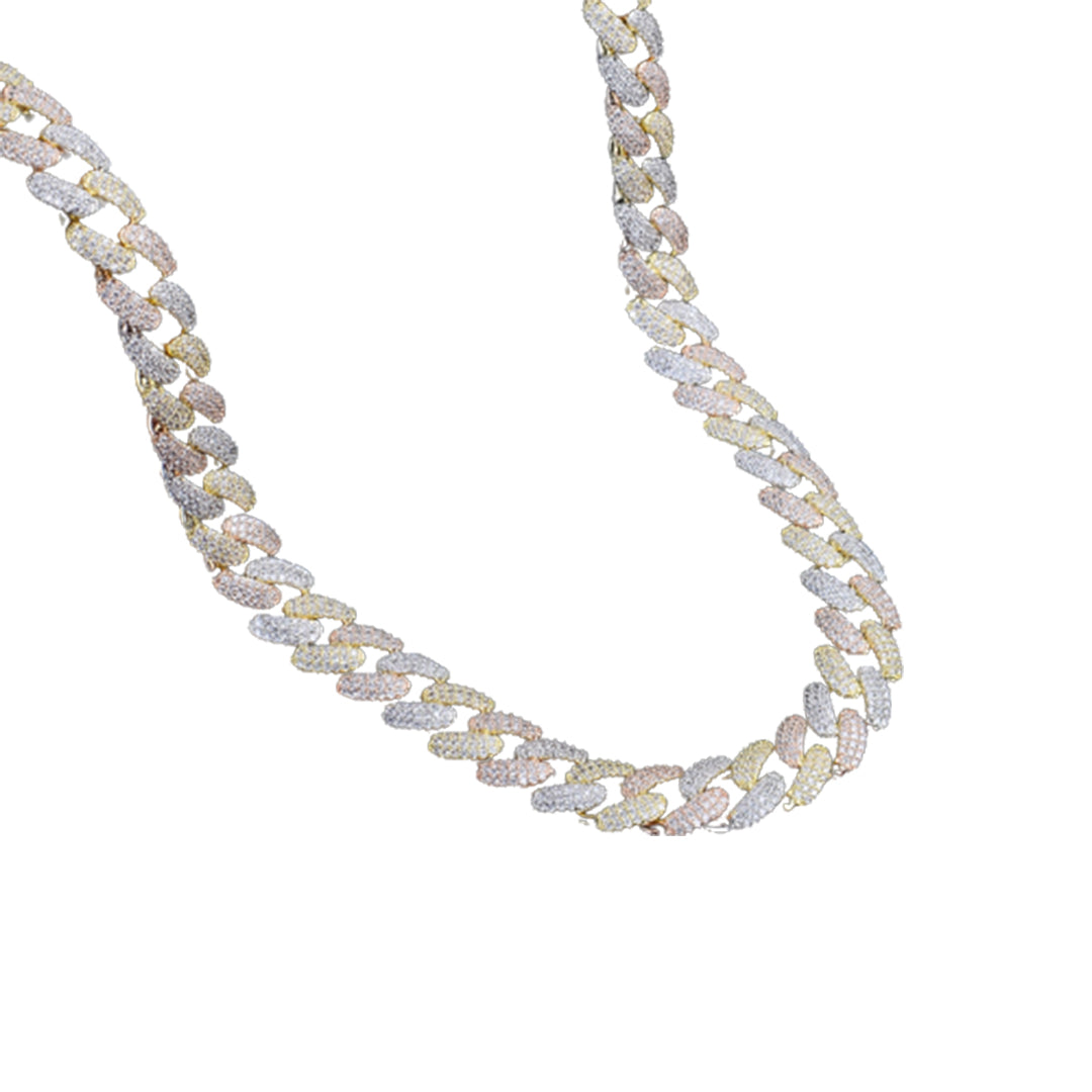 Bling Rapper - 12MM Colt Miami Cuban Gold Chain (Different Angle) | RhinestoneBeltstore.com