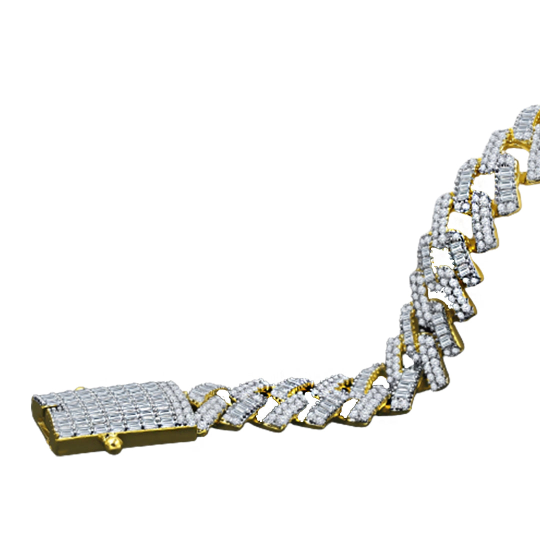 Bling Boss - 12MM Brass CZ Miami-Cuban Hip Hop Gold Chain Unlocked | RhinestoneBeltstore.com