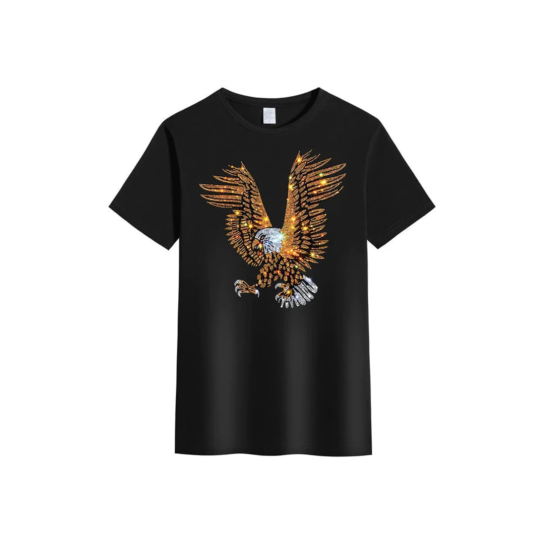 Men's Rhinestone 3D Hawk T-Shirt
