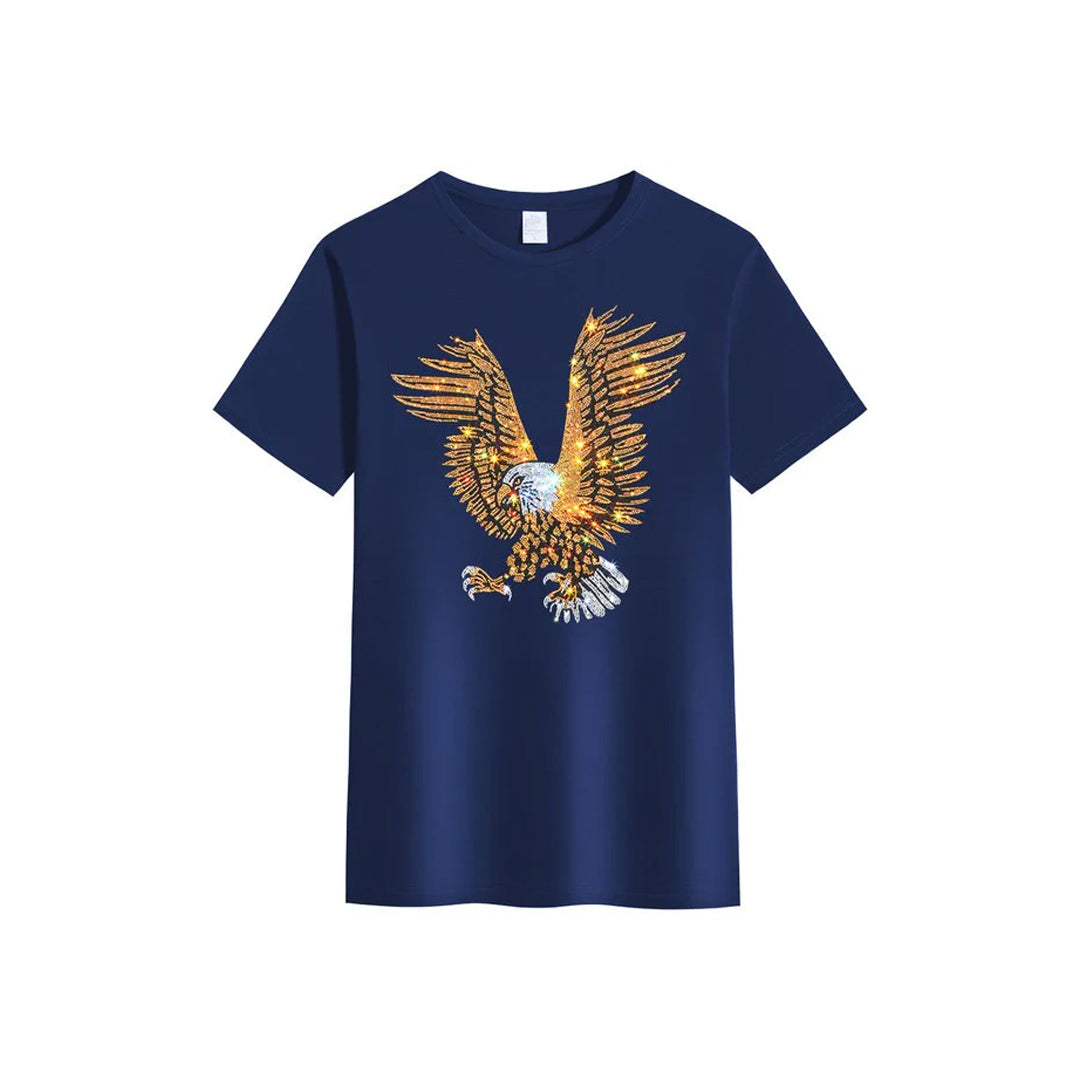 Men's Rhinestone 3D Hawk T-Shirt