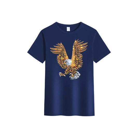 Men's Rhinestone 3D Hawk T-Shirt