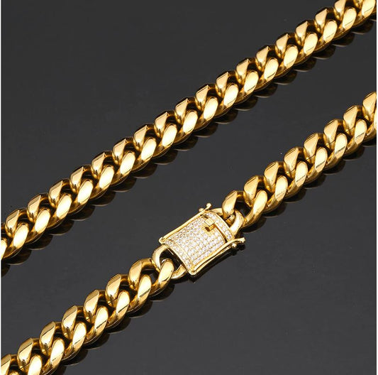 Men's Candor Purity 8mm Gold-plated Stainless Steel Chain