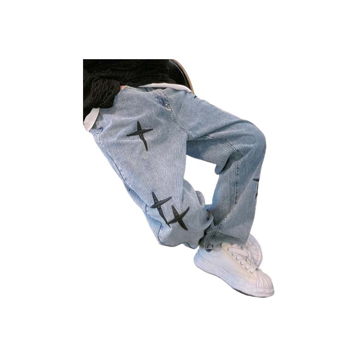 Men's Street Style Print Cargo Denim Jeans