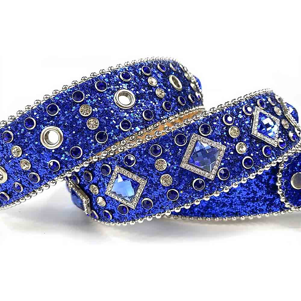 Blue Strap With Blue Studded Rhinestone Belt