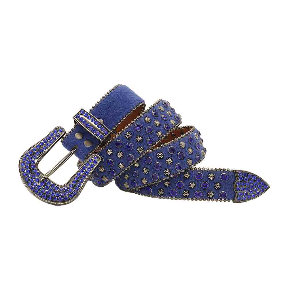 Blue Strap With Crystal Blue Bling Stones Belt