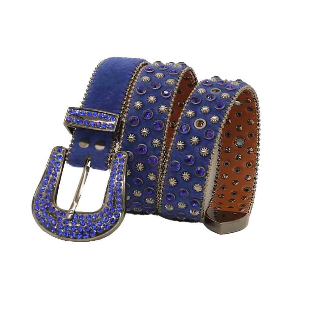Blue Strap With Crystal Blue Bling Stones Belt