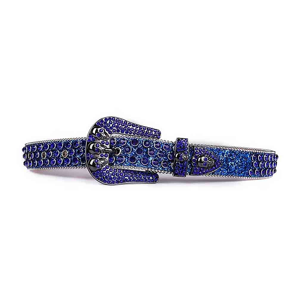 Blue Strap With Purple Studded Rhinestone Belt
