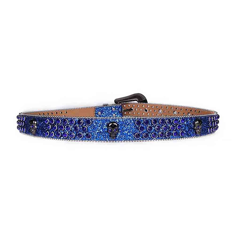 Blue Strap With Purple Studded Rhinestone Belt