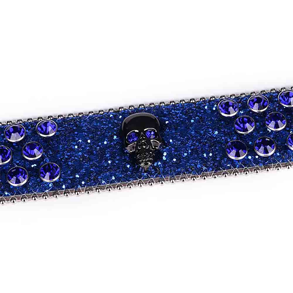 Blue Strap With Purple Studded Rhinestone Belt