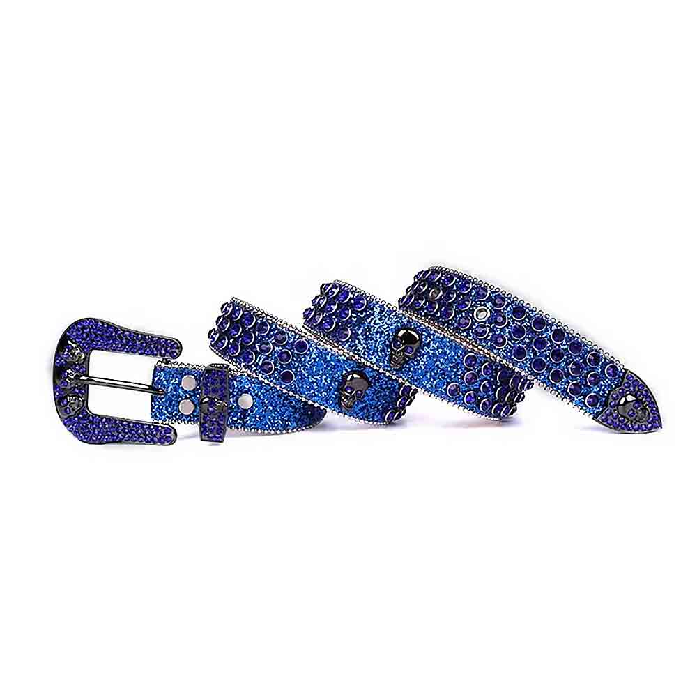Blue Strap With Purple Studded Rhinestone Belt