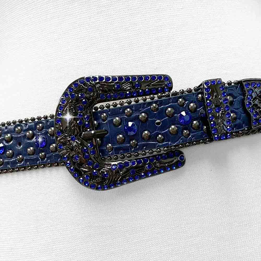 Blue With Studs And Blue Stones Studded Rhinestones Belts