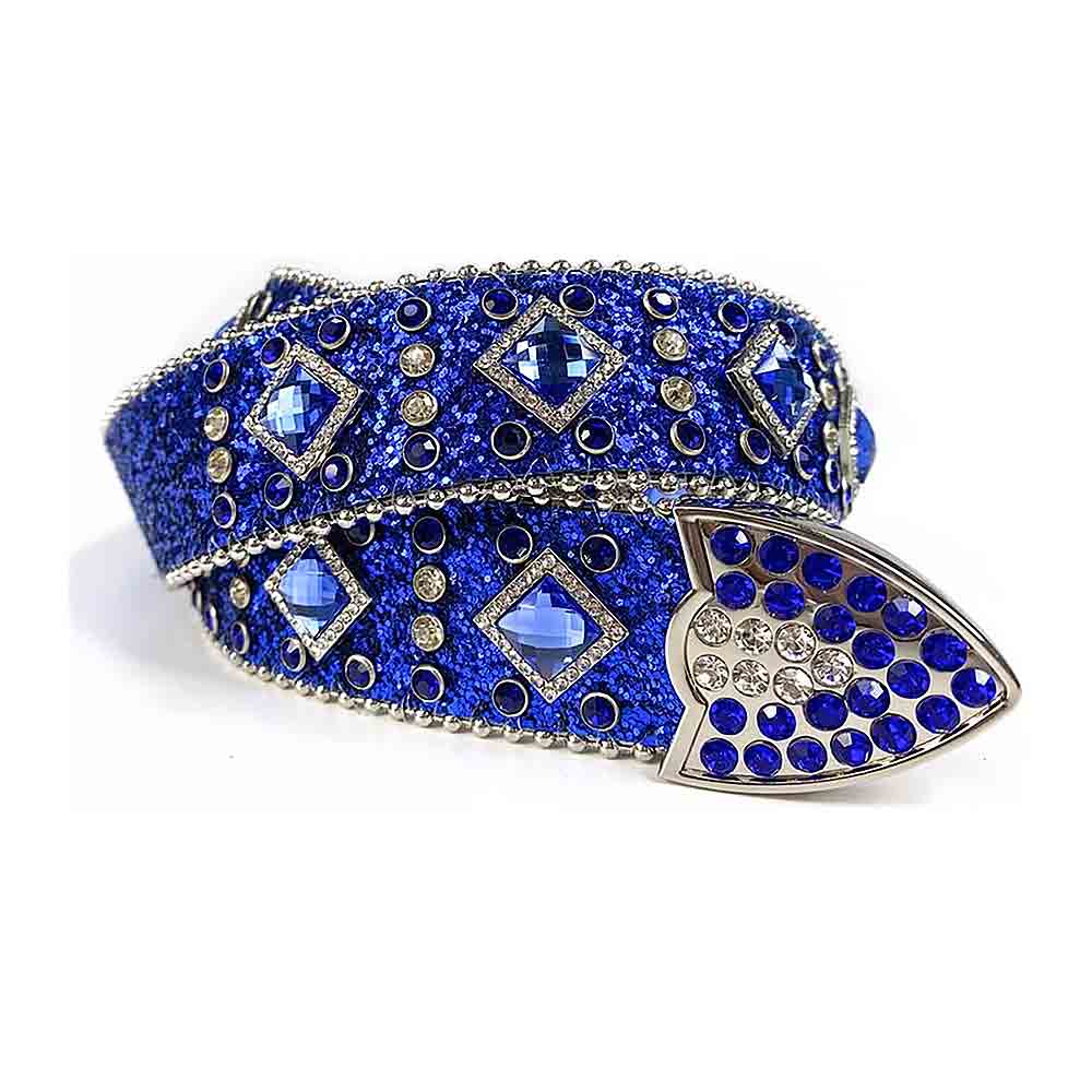 Blue Strap With Blue Studded Rhinestone Belt