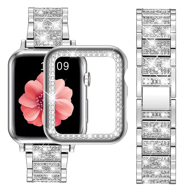 Apple Watch Case With Rhinestone Strap 