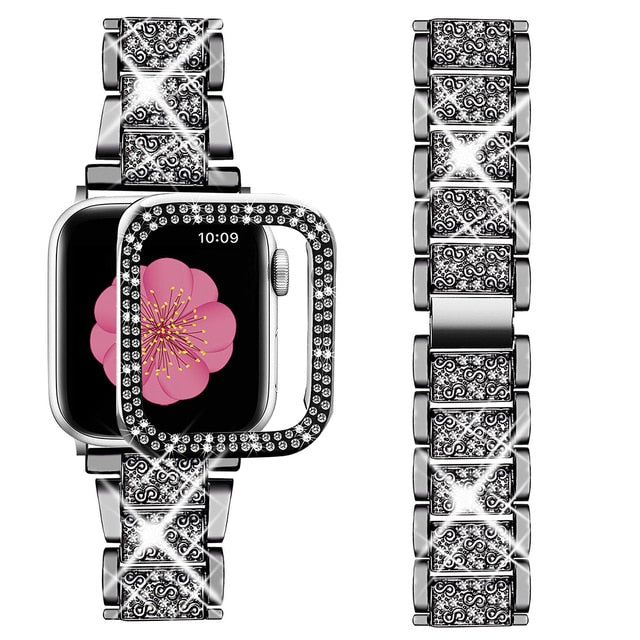 Apple Watch Case With Rhinestone Strap