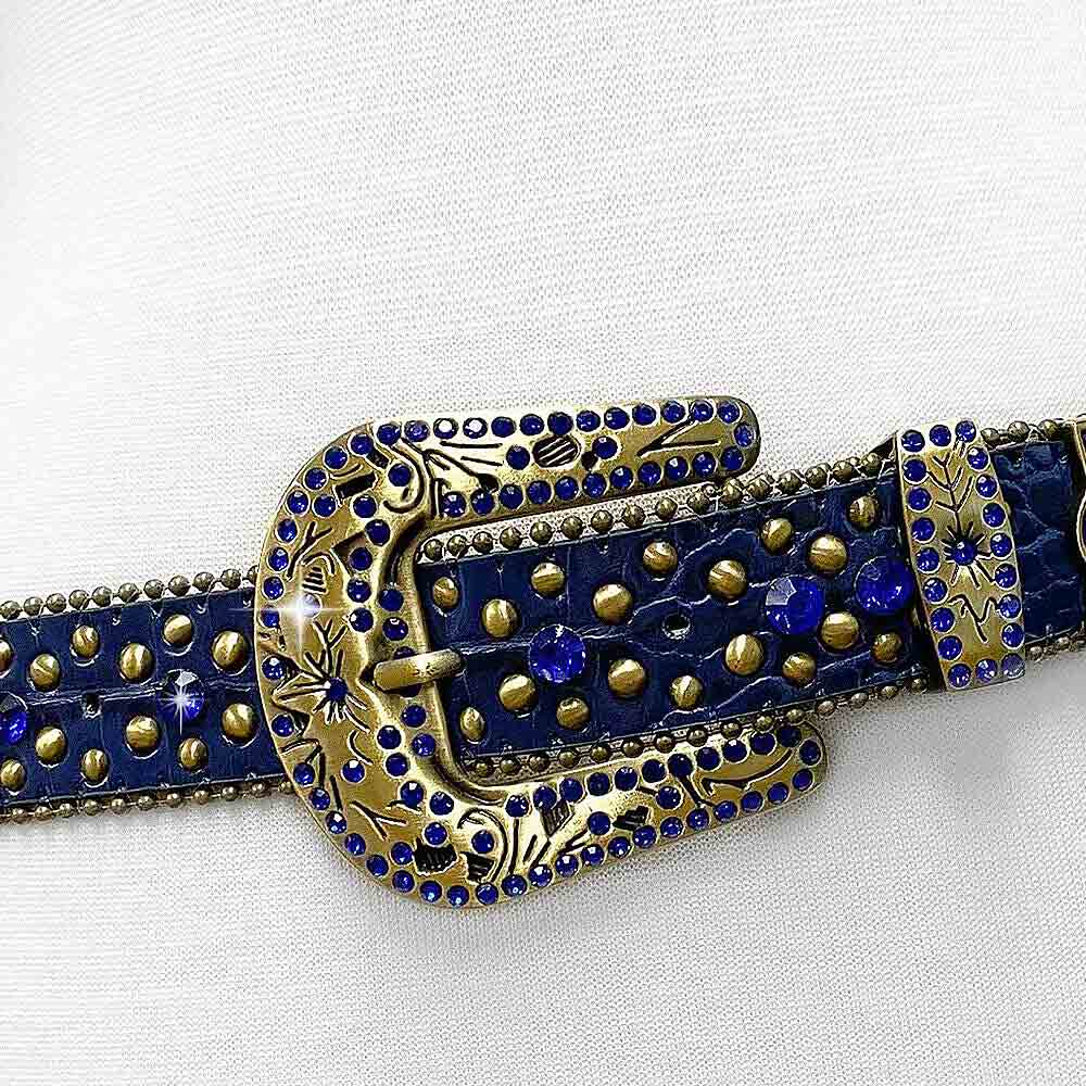 Navy With Studs And Navy Stones Studded Rhinestones Belts