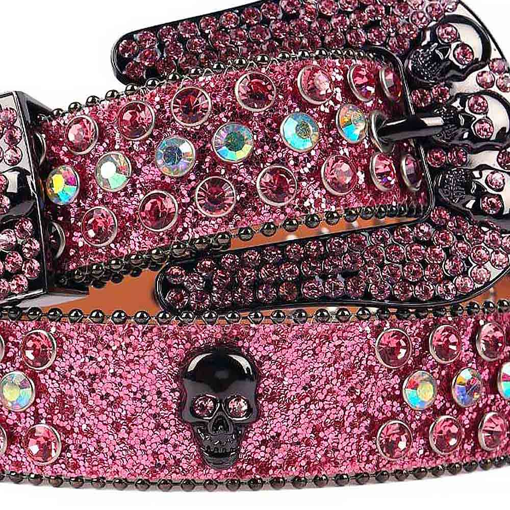 Pink Strap With Pink & Multi Color Studded Rhinestone Belt