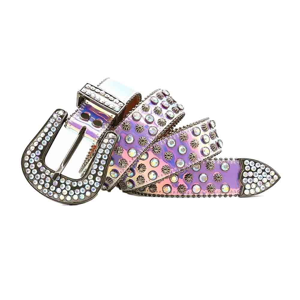 Rainbow Strap With Multi Studded Rhinestone Belt