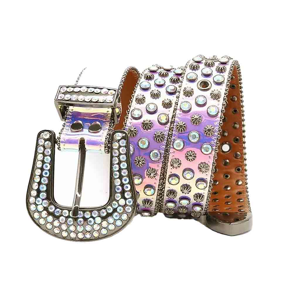 Rainbow Strap With Multi Studded Rhinestone Belt