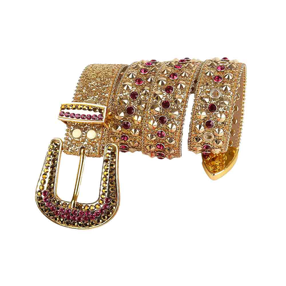 Rhinestone Gold belt and Purple Crystal Diamonds with Gold Buckle Studded with Purple & Gold Crystal Diamonds Rhinestones