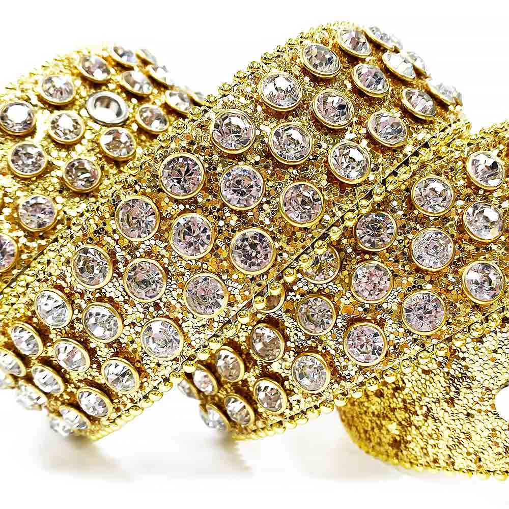 Rhinestones Leather Belt   Gold Big White Stones