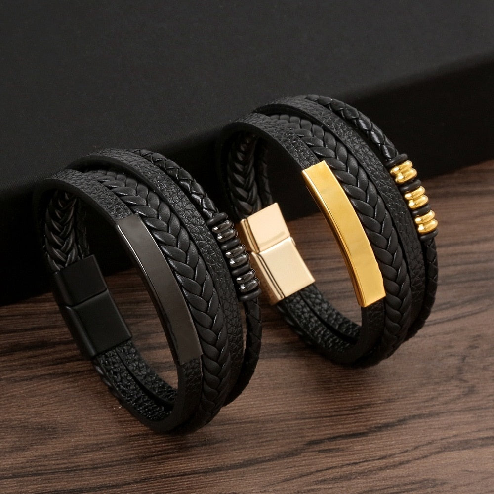 High Quality Multi Layered Hip Hop Punk Fashion Bracelet