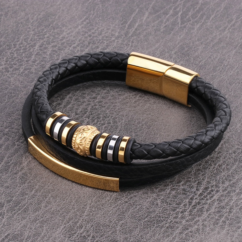 Charming Stainless Steel Multi Layered Knitted Fashion Bracelet