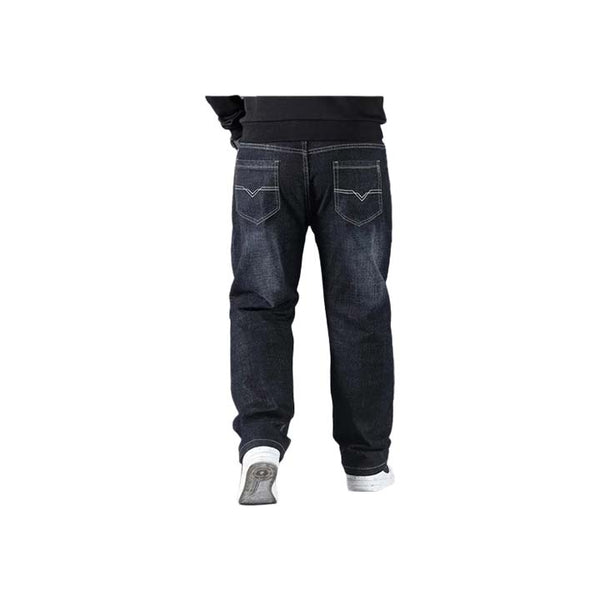 Men's Black High Waist Baggy Denim Jeans