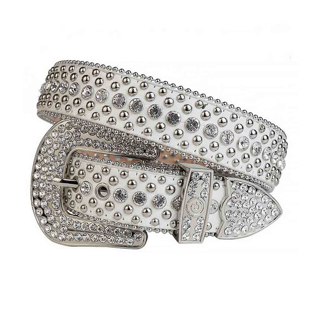 White Rhinestone Belt | Rhinestone Belt Store